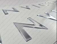 Invictus Boat Logo Chrome Raised Domed 3D Decals 54cm x 6cm 2pcs.